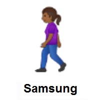Woman Walking: Medium-Dark Skin Tone on Samsung