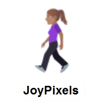 Woman Walking: Medium Skin Tone on JoyPixels