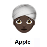 Woman Wearing Turban: Dark Skin Tone on Apple iOS