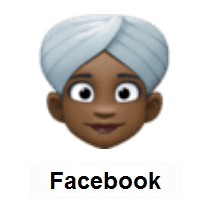Woman Wearing Turban: Dark Skin Tone on Facebook