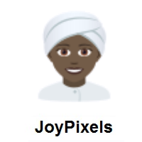 Woman Wearing Turban: Dark Skin Tone on JoyPixels