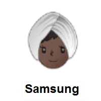 Woman Wearing Turban: Dark Skin Tone on Samsung