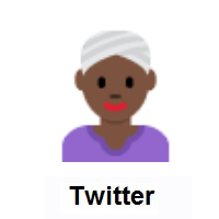 Woman Wearing Turban: Dark Skin Tone on Twitter Twemoji