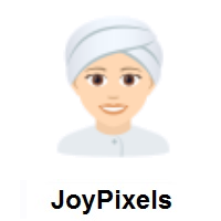 Woman Wearing Turban: Light Skin Tone on JoyPixels