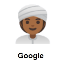 Woman Wearing Turban: Medium-Dark Skin Tone on Google Android