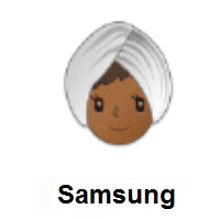 Woman Wearing Turban: Medium-Dark Skin Tone on Samsung