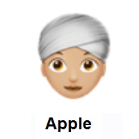 Woman Wearing Turban: Medium-Light Skin Tone on Apple iOS