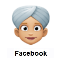 Woman Wearing Turban: Medium-Light Skin Tone on Facebook