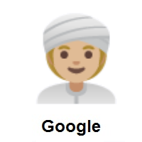 Woman Wearing Turban: Medium-Light Skin Tone on Google Android