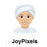 Woman Wearing Turban: Medium-Light Skin Tone on JoyPixels