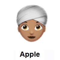 Woman Wearing Turban: Medium Skin Tone on Apple iOS