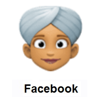 Woman Wearing Turban: Medium Skin Tone on Facebook