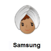 Woman Wearing Turban: Medium Skin Tone on Samsung
