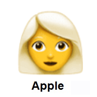 Woman: White Hair on Apple iOS