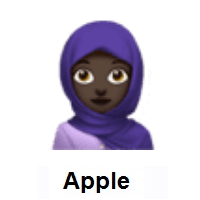 Woman with Headscarf: Dark Skin Tone on Apple iOS