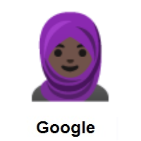 Woman with Headscarf: Dark Skin Tone on Google Android