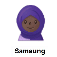 Woman with Headscarf: Dark Skin Tone on Samsung