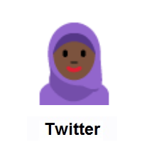 Woman with Headscarf: Dark Skin Tone on Twitter Twemoji
