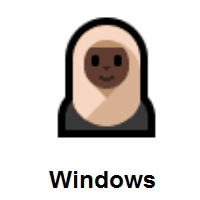 Woman with Headscarf: Dark Skin Tone on Microsoft Windows