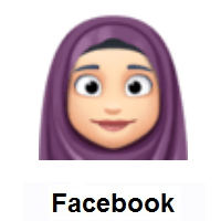 Woman with Headscarf: Light Skin Tone on Facebook