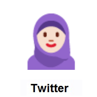 Woman with Headscarf: Light Skin Tone on Twitter Twemoji