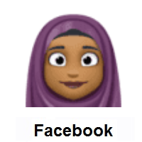 Woman with Headscarf: Medium-Dark Skin Tone on Facebook