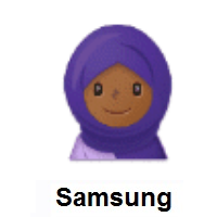 Woman with Headscarf: Medium-Dark Skin Tone on Samsung
