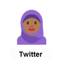Woman with Headscarf: Medium-Dark Skin Tone on Twitter Twemoji