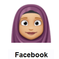 Woman with Headscarf: Medium-Light Skin Tone on Facebook