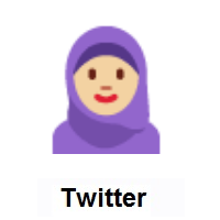 Woman with Headscarf: Medium-Light Skin Tone on Twitter Twemoji
