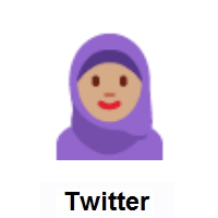 Woman with Headscarf: Medium Skin Tone on Twitter Twemoji