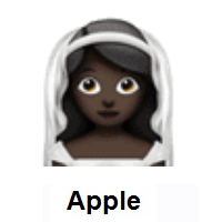 Woman With Veil: Dark Skin Tone on Apple iOS