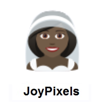 Woman With Veil: Dark Skin Tone on JoyPixels