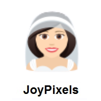 Woman With Veil: Light Skin Tone on JoyPixels