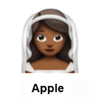 Woman With Veil: Medium-Dark Skin Tone on Apple iOS