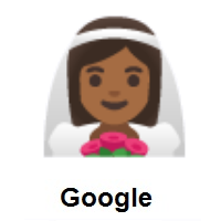 Woman With Veil: Medium-Dark Skin Tone on Google Android