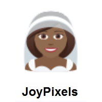 Woman With Veil: Medium-Dark Skin Tone on JoyPixels