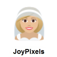 Woman With Veil: Medium-Light Skin Tone on JoyPixels