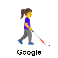 Woman With White Cane Facing Right on Google Android