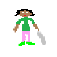 Woman With White Cane Facing Right: Medium-Dark Skin Tone