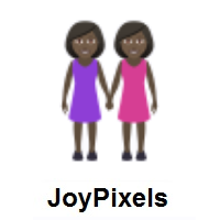 Women Holding Hands: Dark Skin Tone on JoyPixels