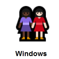 Women Holding Hands: Dark Skin Tone, Light Skin Tone on Microsoft Windows