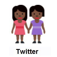 Women Holding Hands: Dark Skin Tone on Twitter Twemoji
