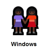 Women Holding Hands: Dark Skin Tone on Microsoft Windows