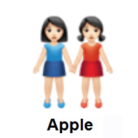 Women Holding Hands: Light Skin Tone on Apple iOS