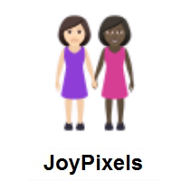 Women Holding Hands: Light Skin Tone, Dark Skin Tone on JoyPixels