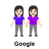 Women Holding Hands: Light Skin Tone on Google Android