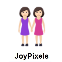 Women Holding Hands: Light Skin Tone on JoyPixels