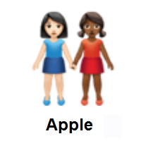 Women Holding Hands: Light Skin Tone, Medium-Dark Skin Tone on Apple iOS