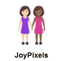 Women Holding Hands: Light Skin Tone, Medium-Dark Skin Tone on JoyPixels